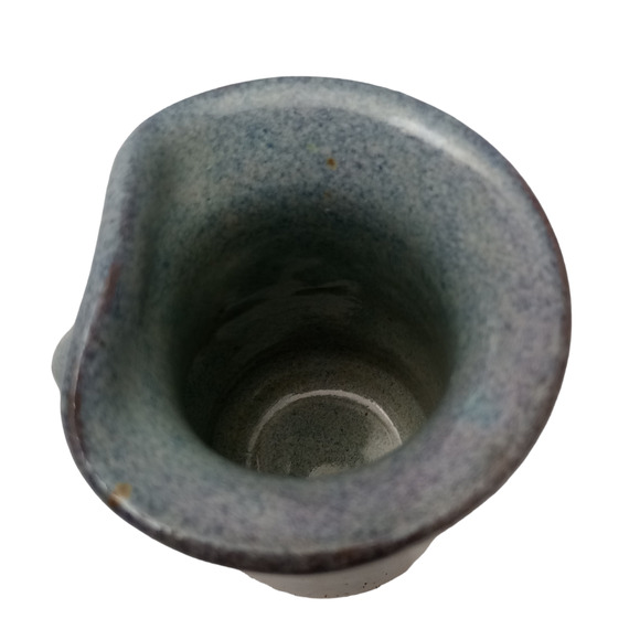 Ugly Face Blue Glazed Stoneware Egg Separator - Picture 4 of 5